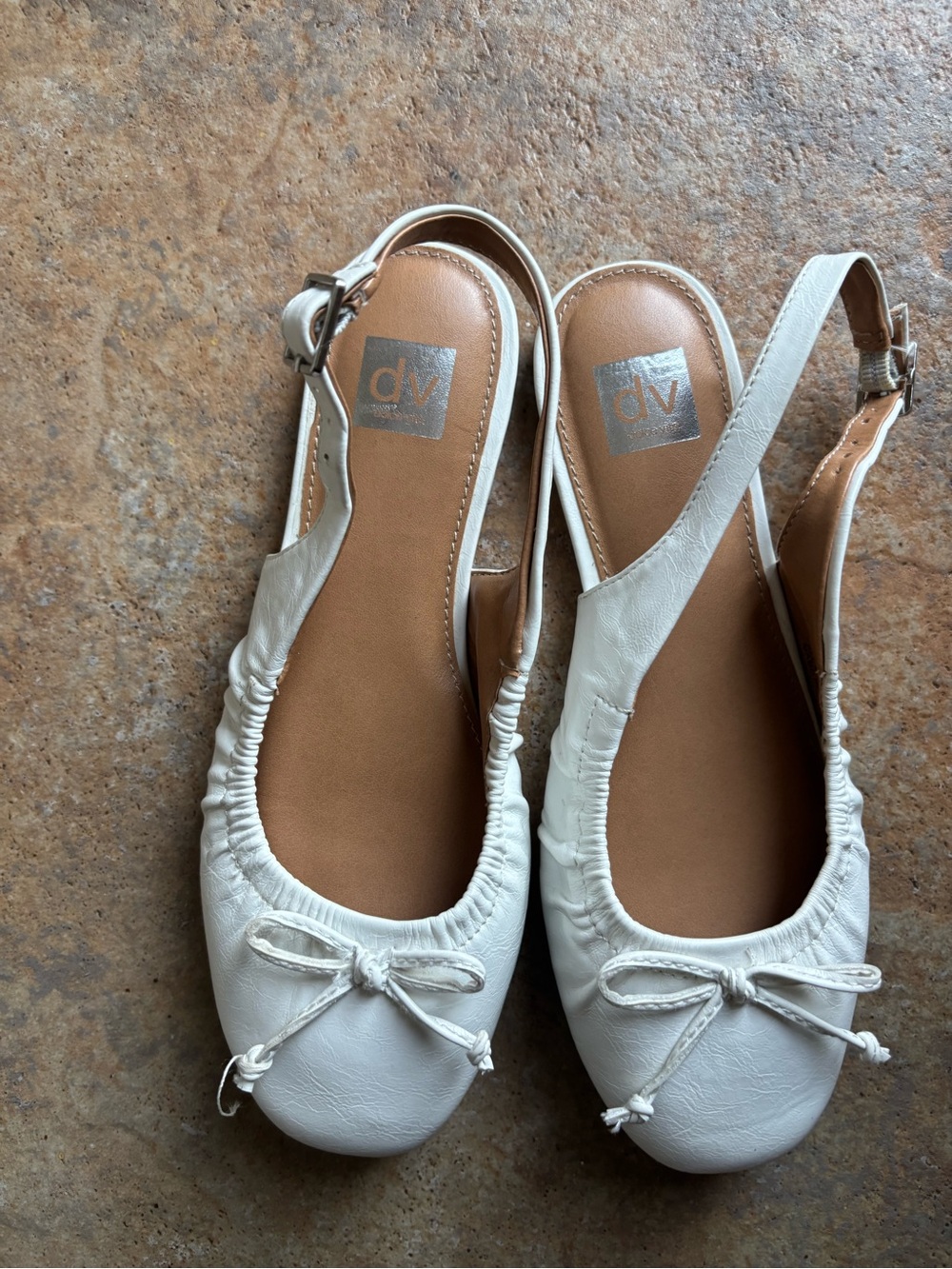 DV by Dolce Vita Cream Slingback Bow Ballet Flats
